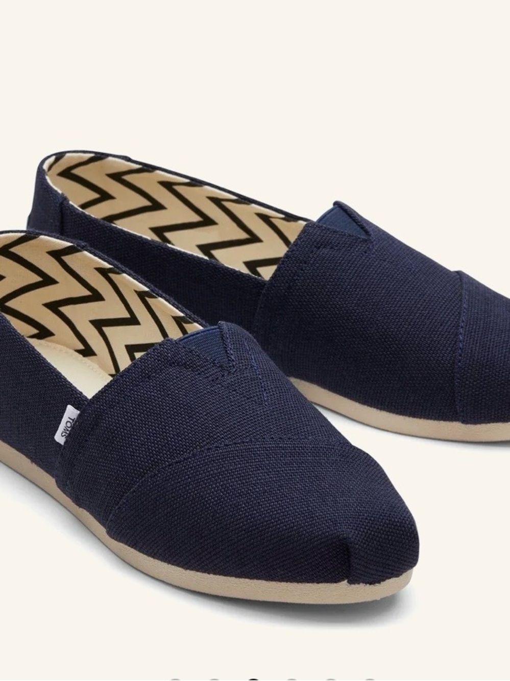TOMS Navy Canvas Slip-On Loafers